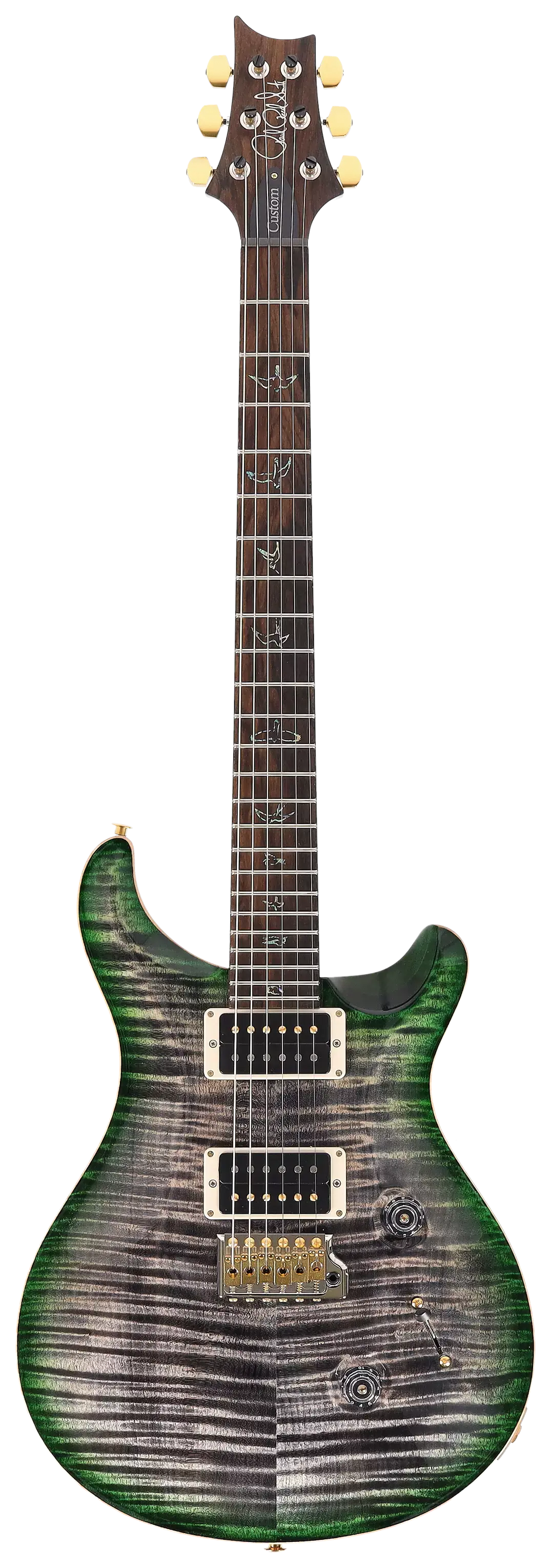 PRS Custom 24 Wood Library 10 Top Charcoal Jade Burst session Select #0377194