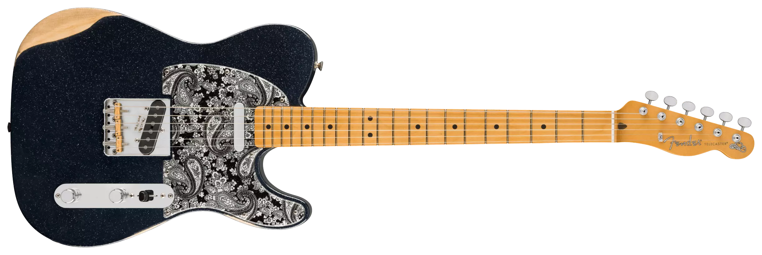 Fender Brad Paisley Road Worn Tele MN Black Sparkle 5