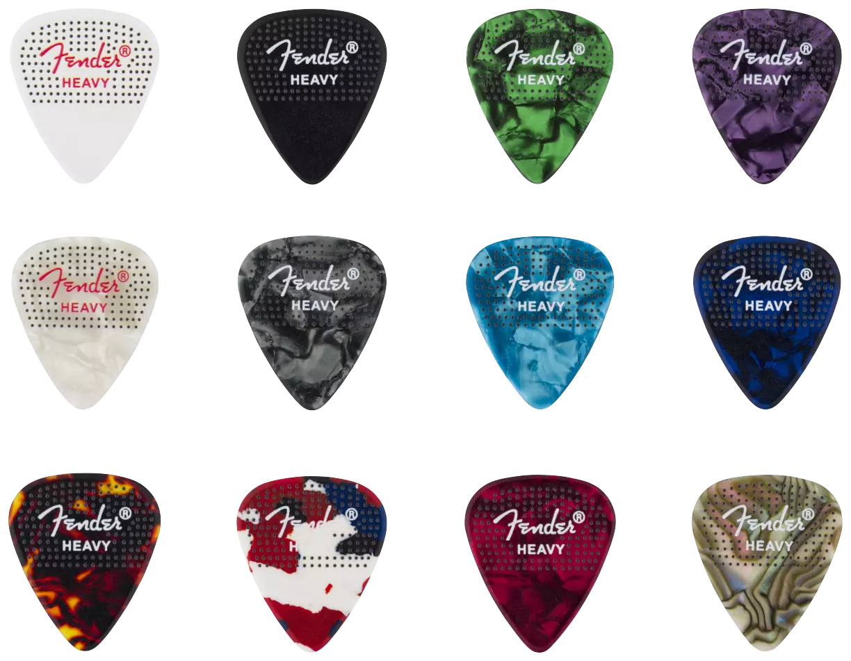 Fender 351 Dotted Celluloid Pick Heavy 12-Pack 13