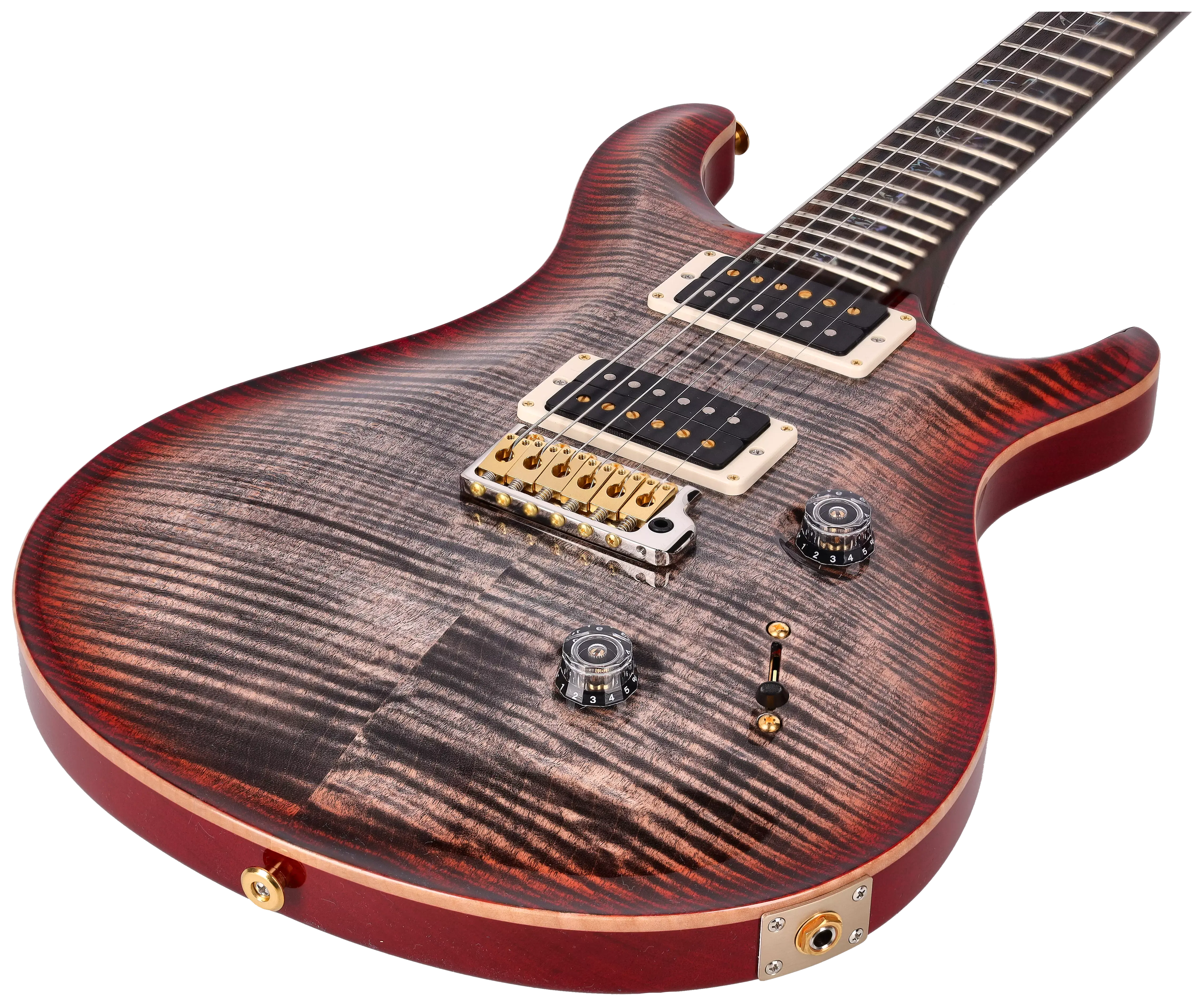 PRS Custom 24 Wood Library 10 Top Charcoal Cherry Burst session Select #0377188 10