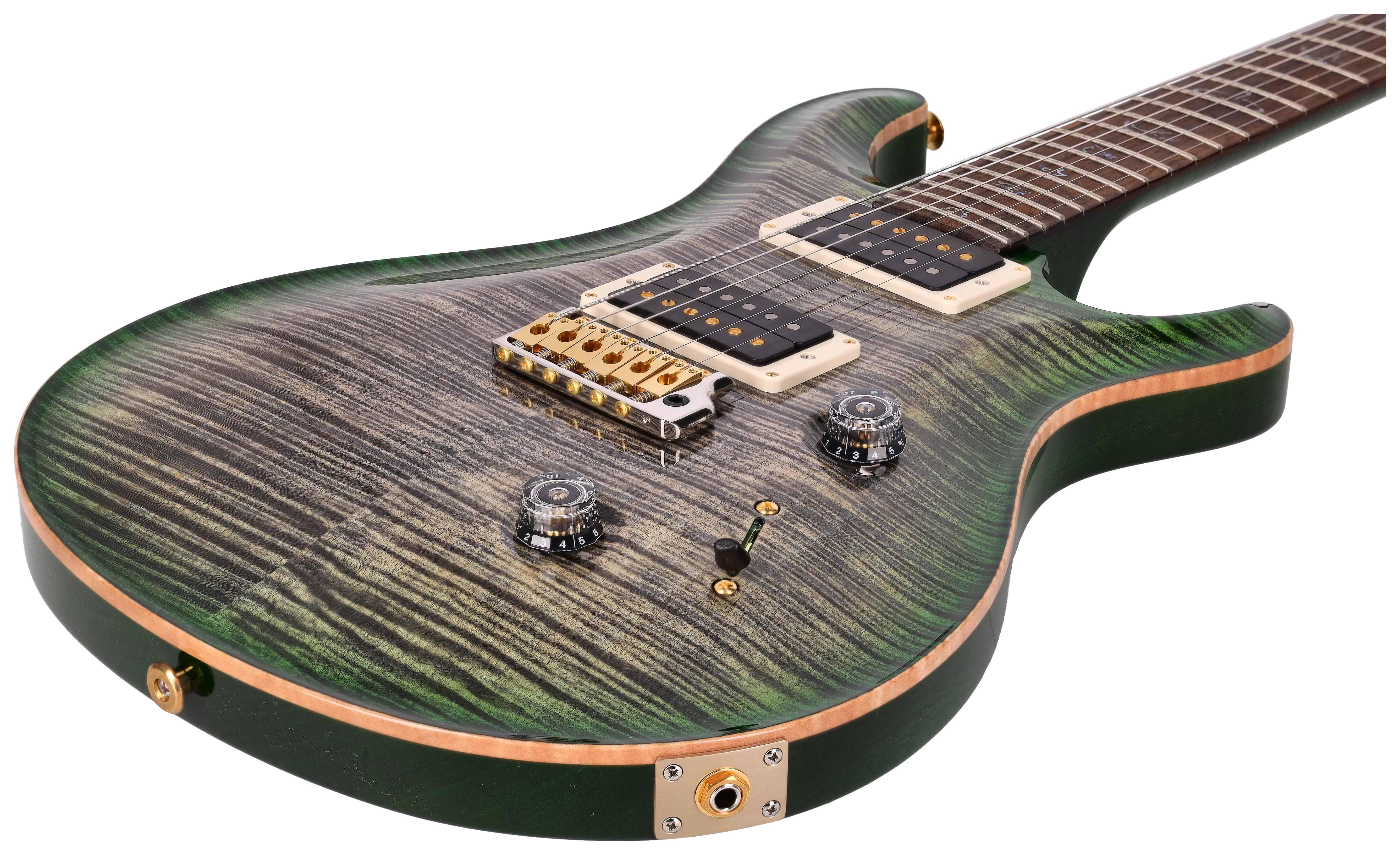 PRS Custom 24 Wood Library 10 Top Charcoal Jade Burst session Select #0377190 9