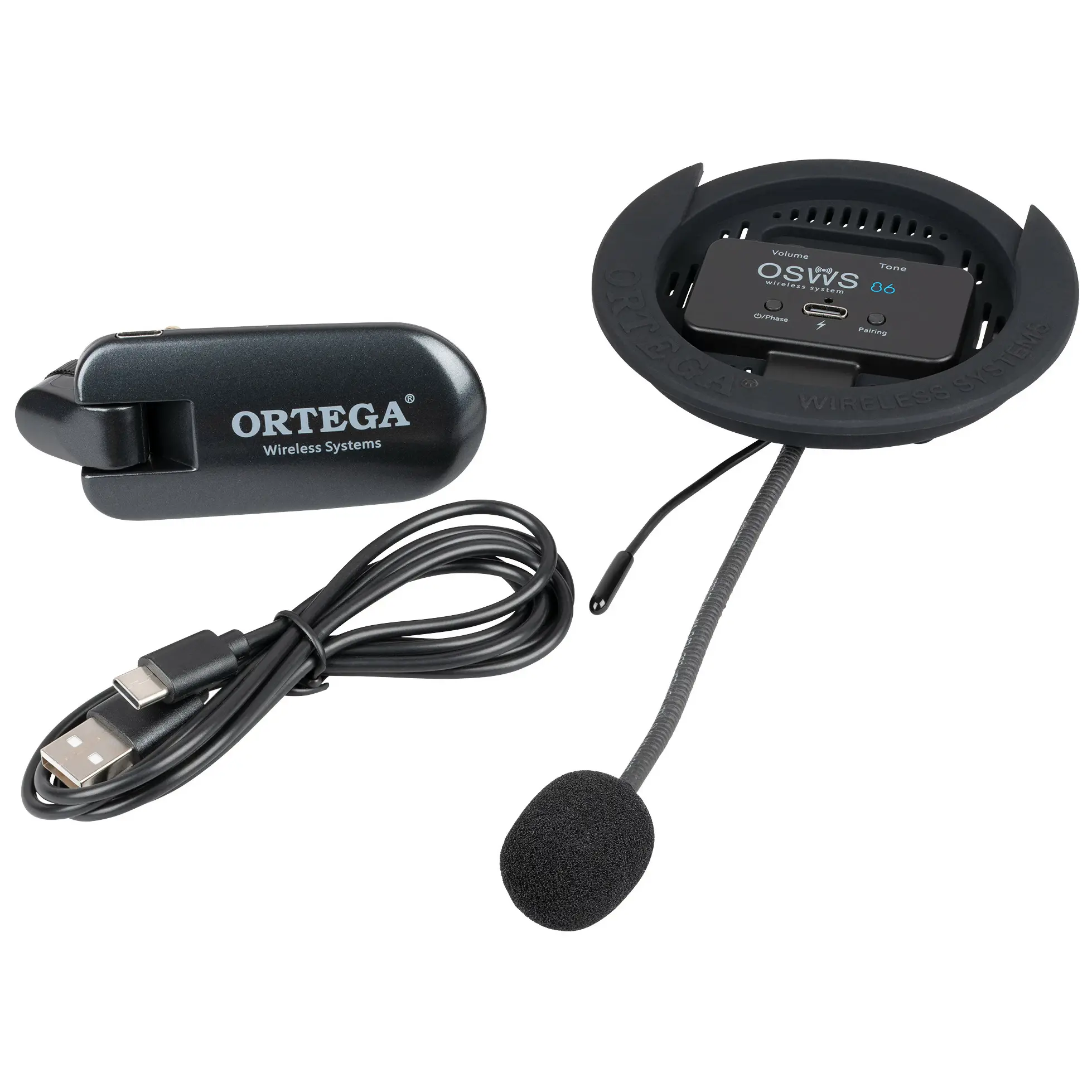 Ortega OSWS86 Wireless Soundhole Pickup System Classical Guitar 86 mm Ø