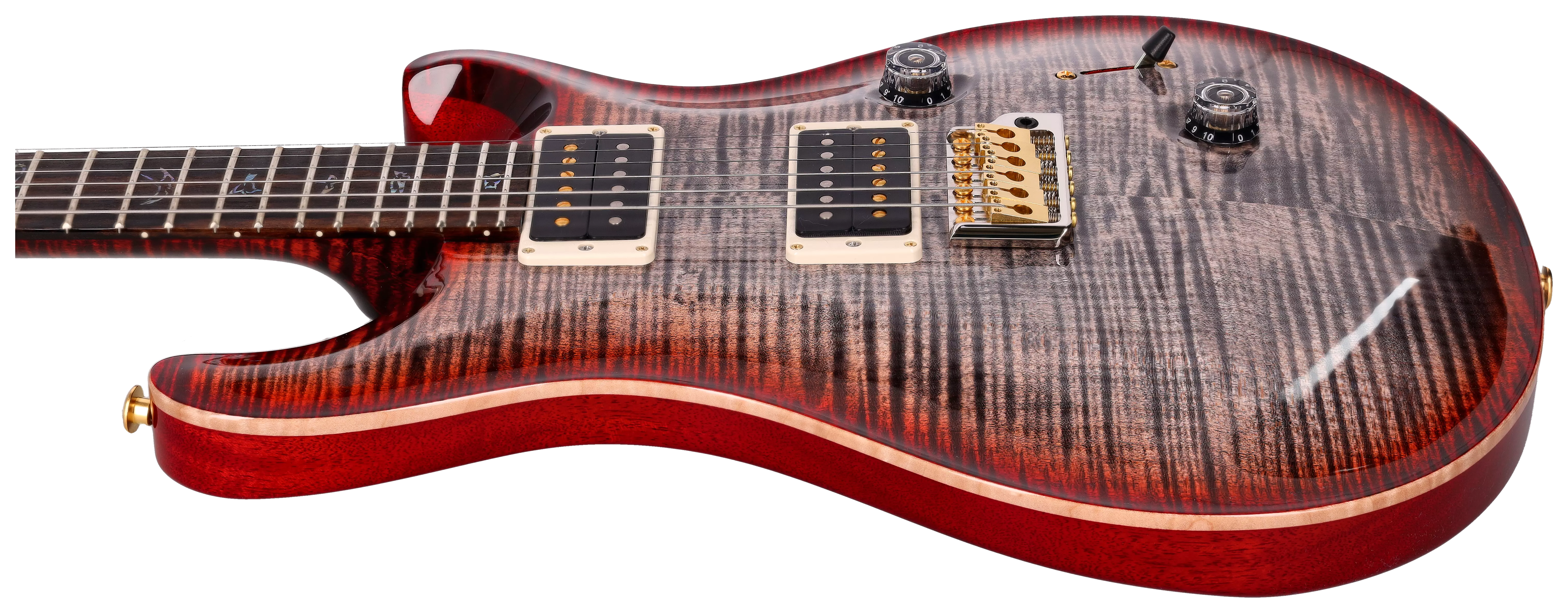 PRS Custom 24 Wood Library 10 Top Charcoal Cherry Burst session Select #0377188 8