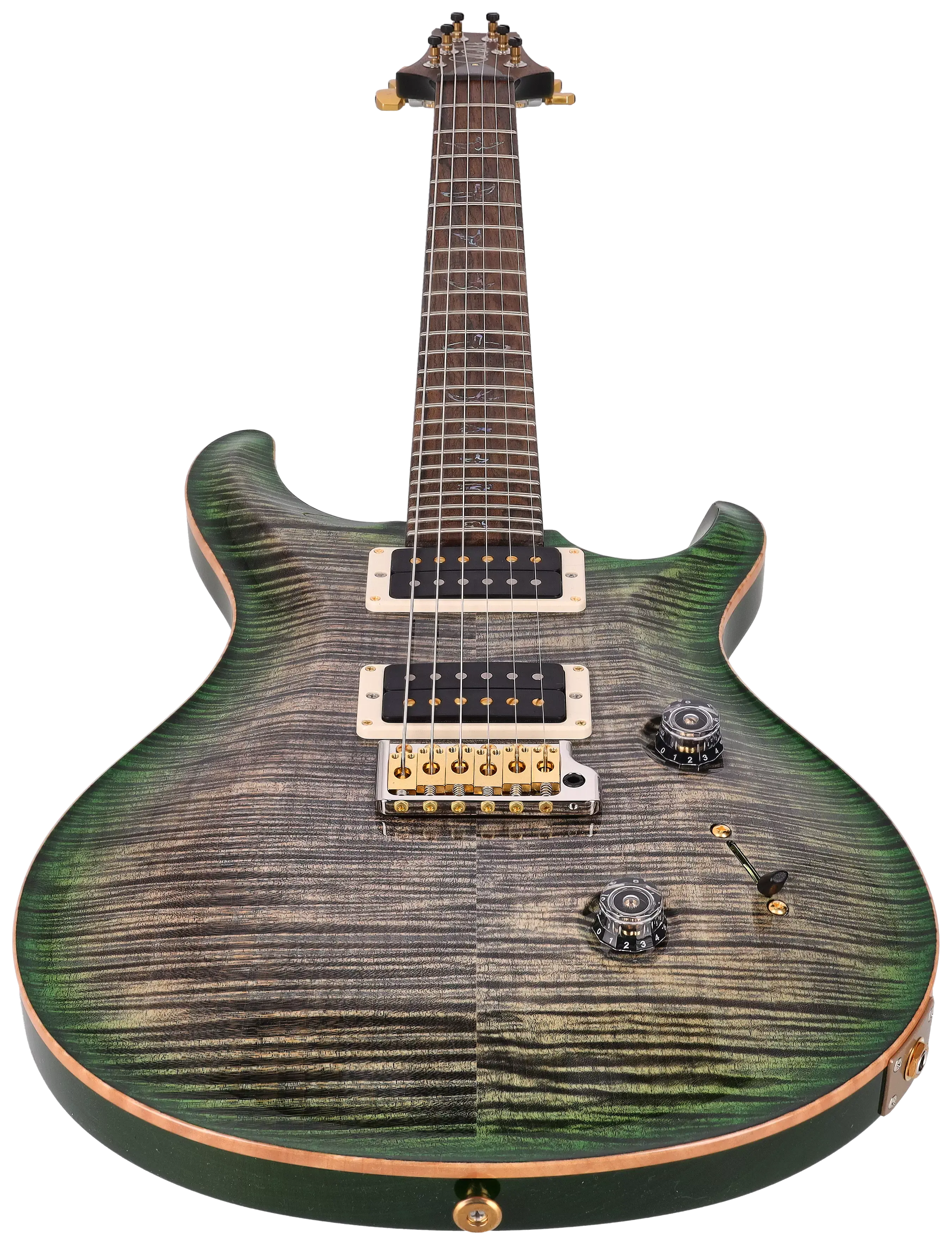 PRS Custom 24 Wood Library 10 Top Charcoal Jade Burst session Select #0377190 14