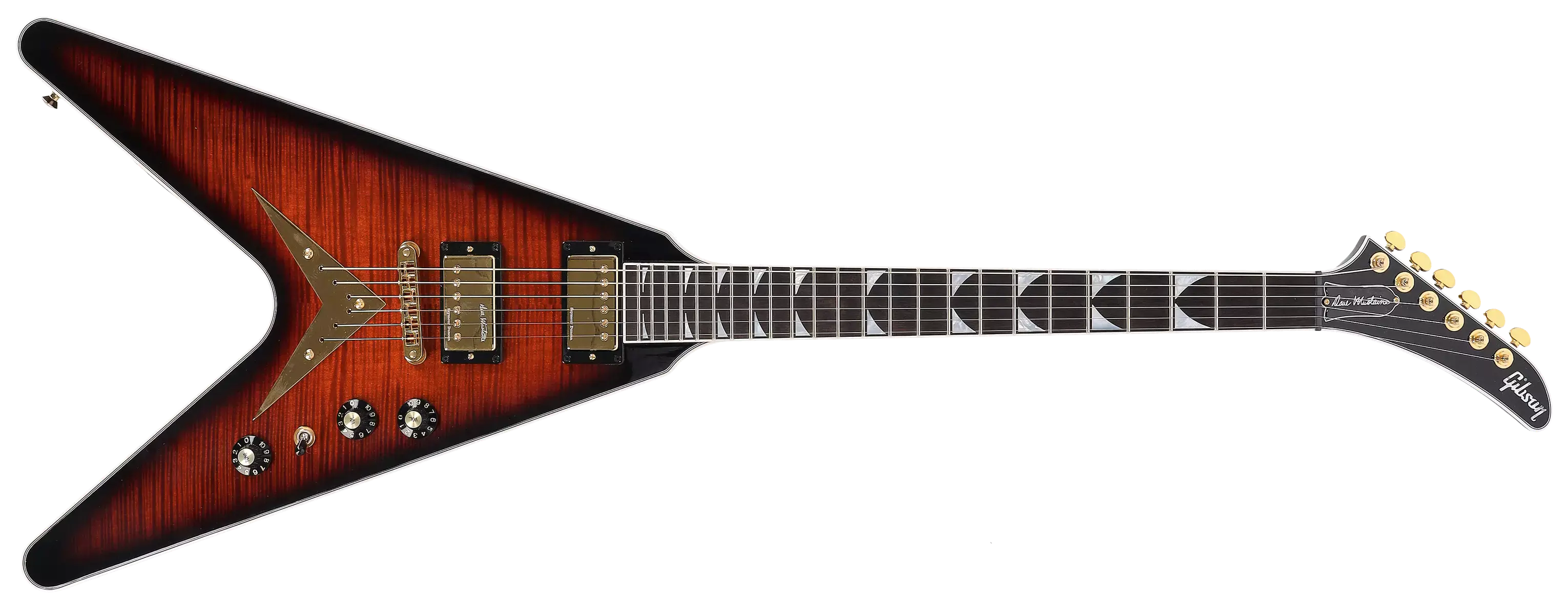 Gibson LTD Dave Mustaine Flying V EXP Red Amber Burst #DMV70 1