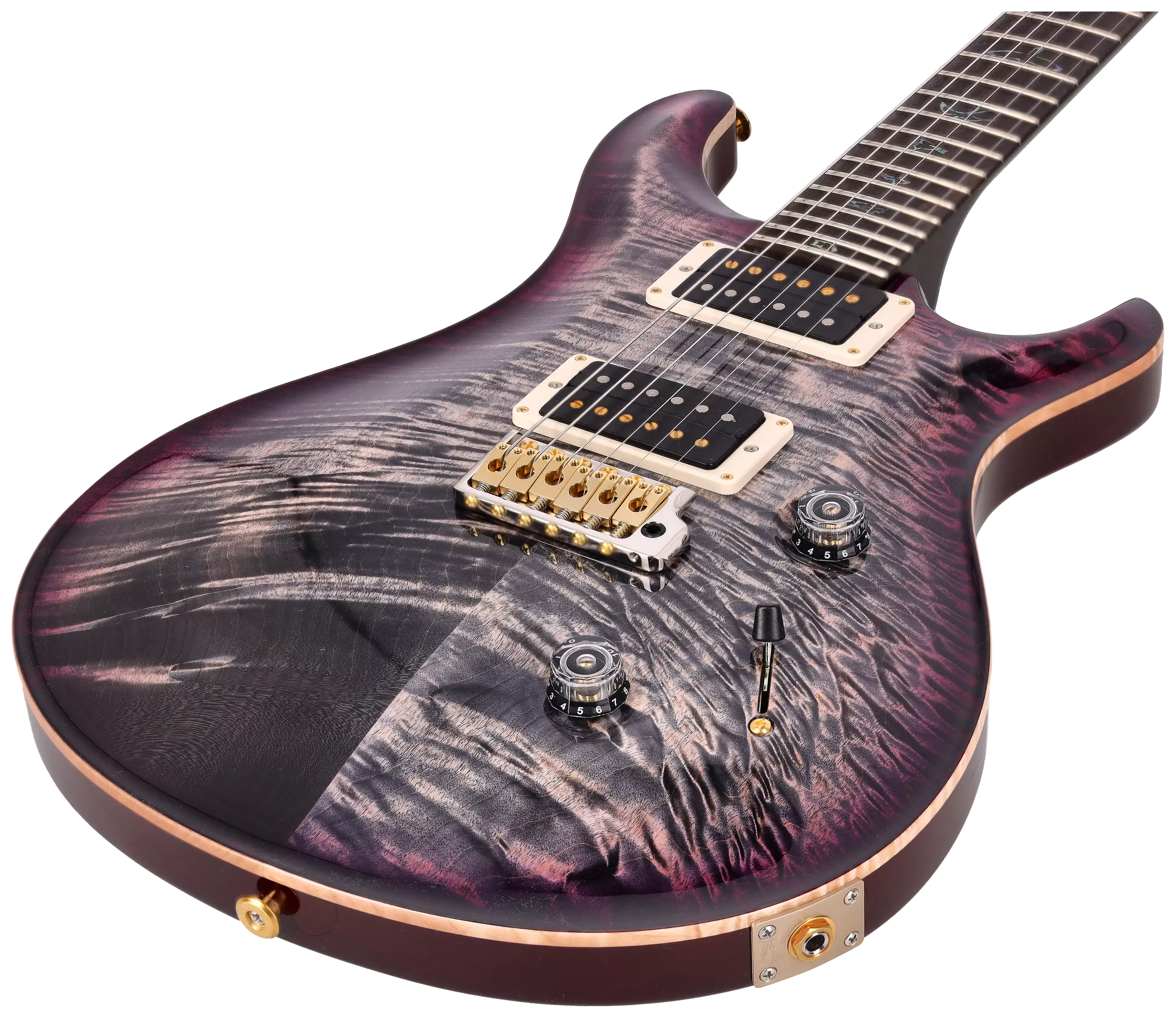 PRS Custom 24 Wood Library 10 Top Charcoal Purple Burst session Select #0377196 7