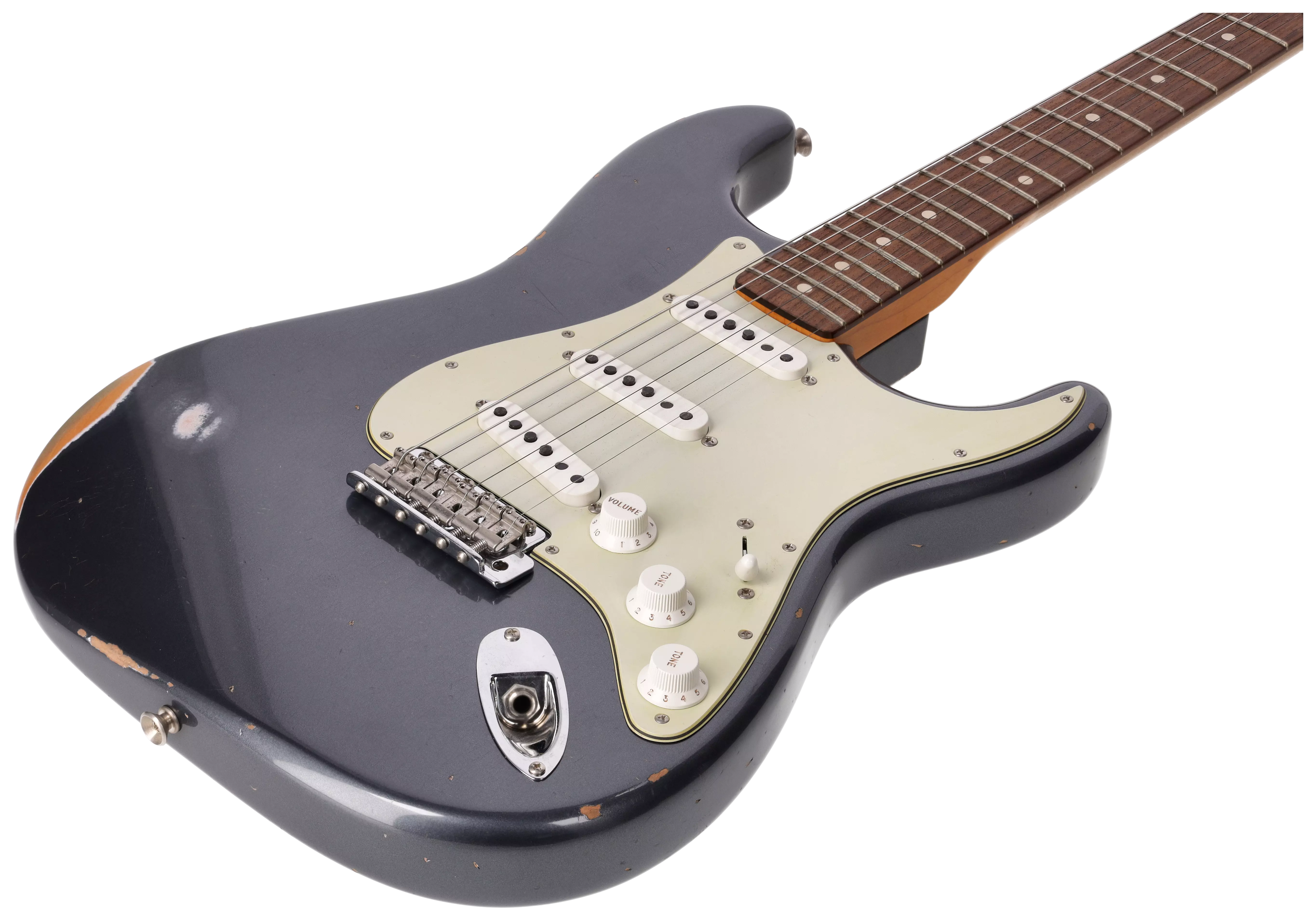 Fender Custom Shop 1963 Stratocaster Relic Aged Charcoal Frost Metallic #CZ560758 4