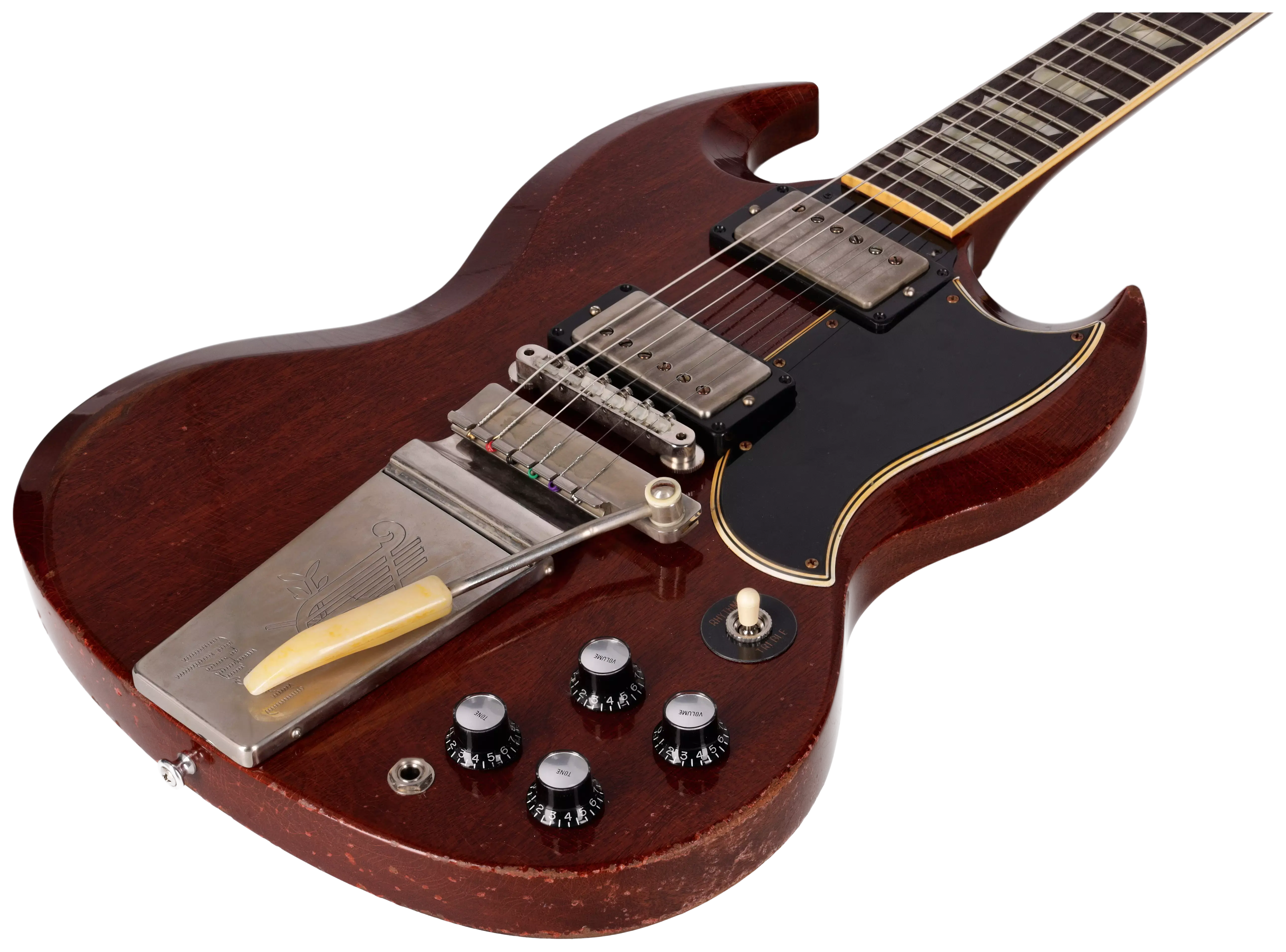 Gibson 1964 SG Standard Reissue Maestro Heavy Aged Faded Cherry Murphy Lab 4