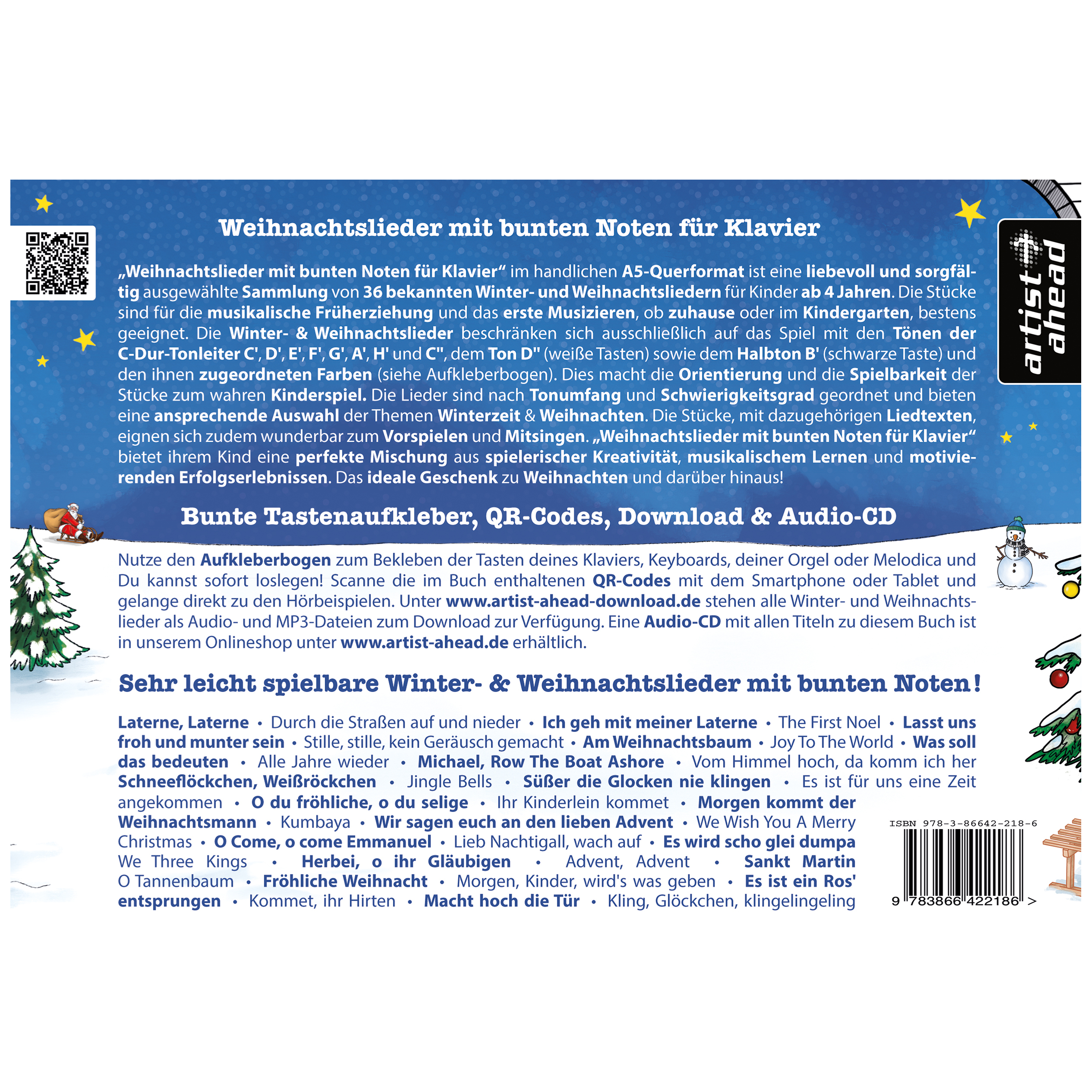 Artist Ahead Weihnachtslieder mit bunten Noten für Klavier - Jens Rupp 1