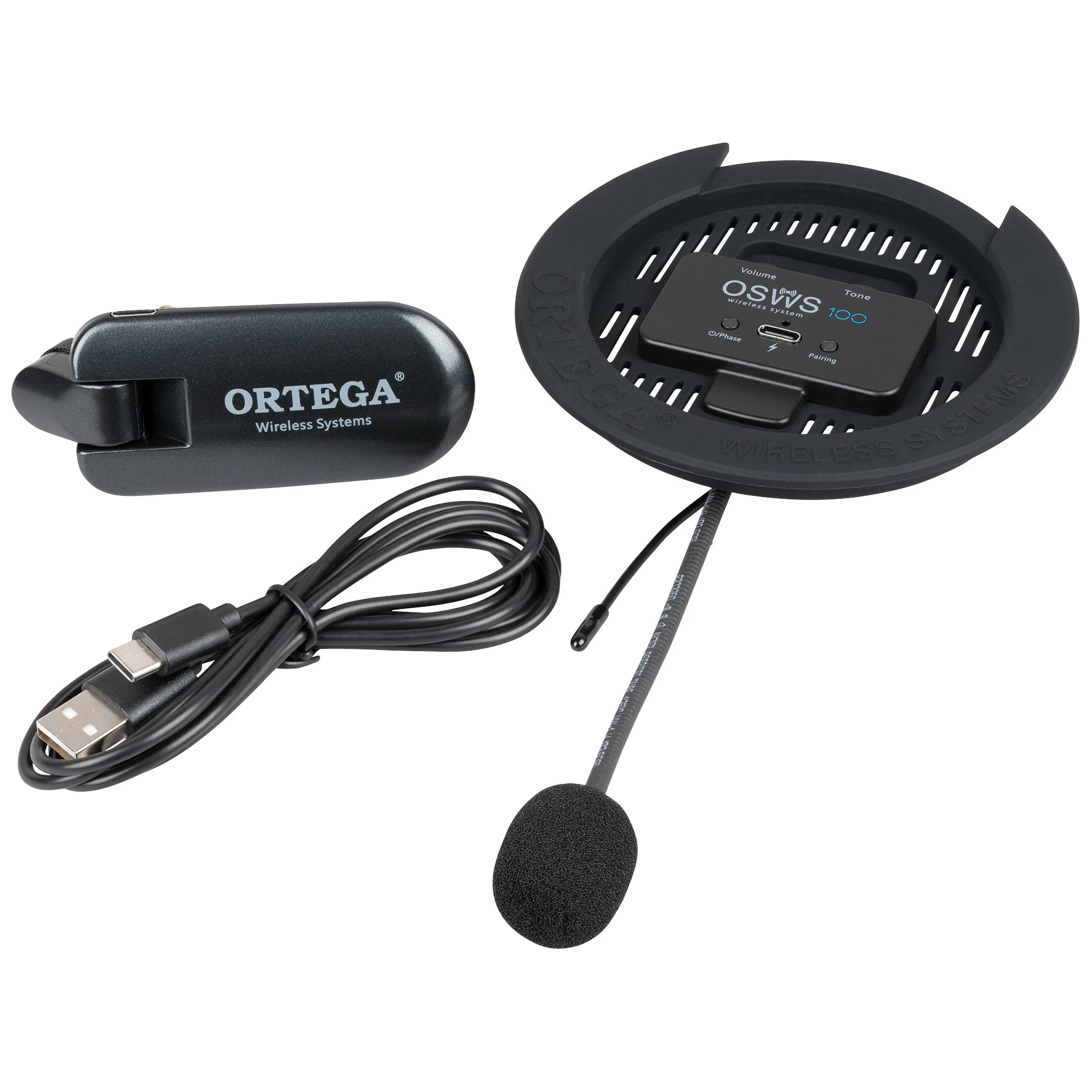 Ortega OSWS100 Wireless Soundhole Pickup System Classical Guitar 100 mm Ø 3