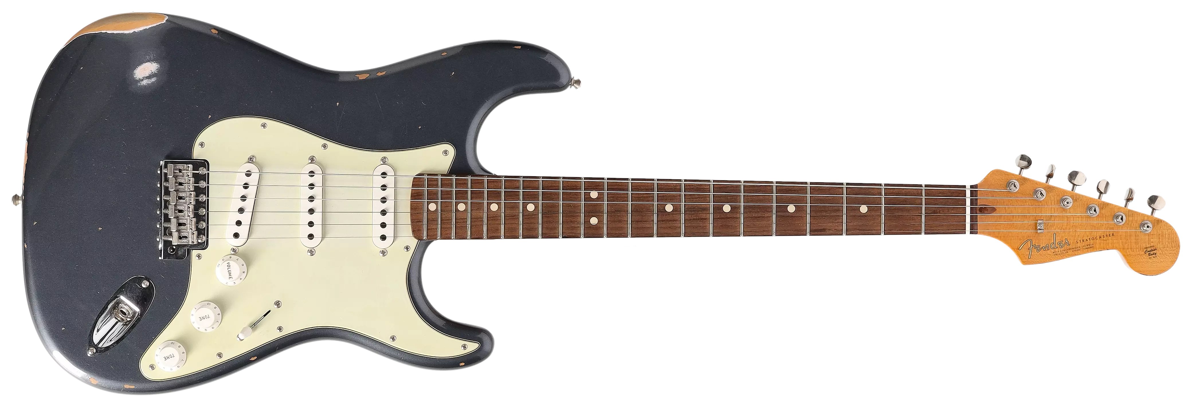 Fender Custom Shop 1963 Stratocaster Relic Aged Charcoal Frost Metallic #CZ560758 1