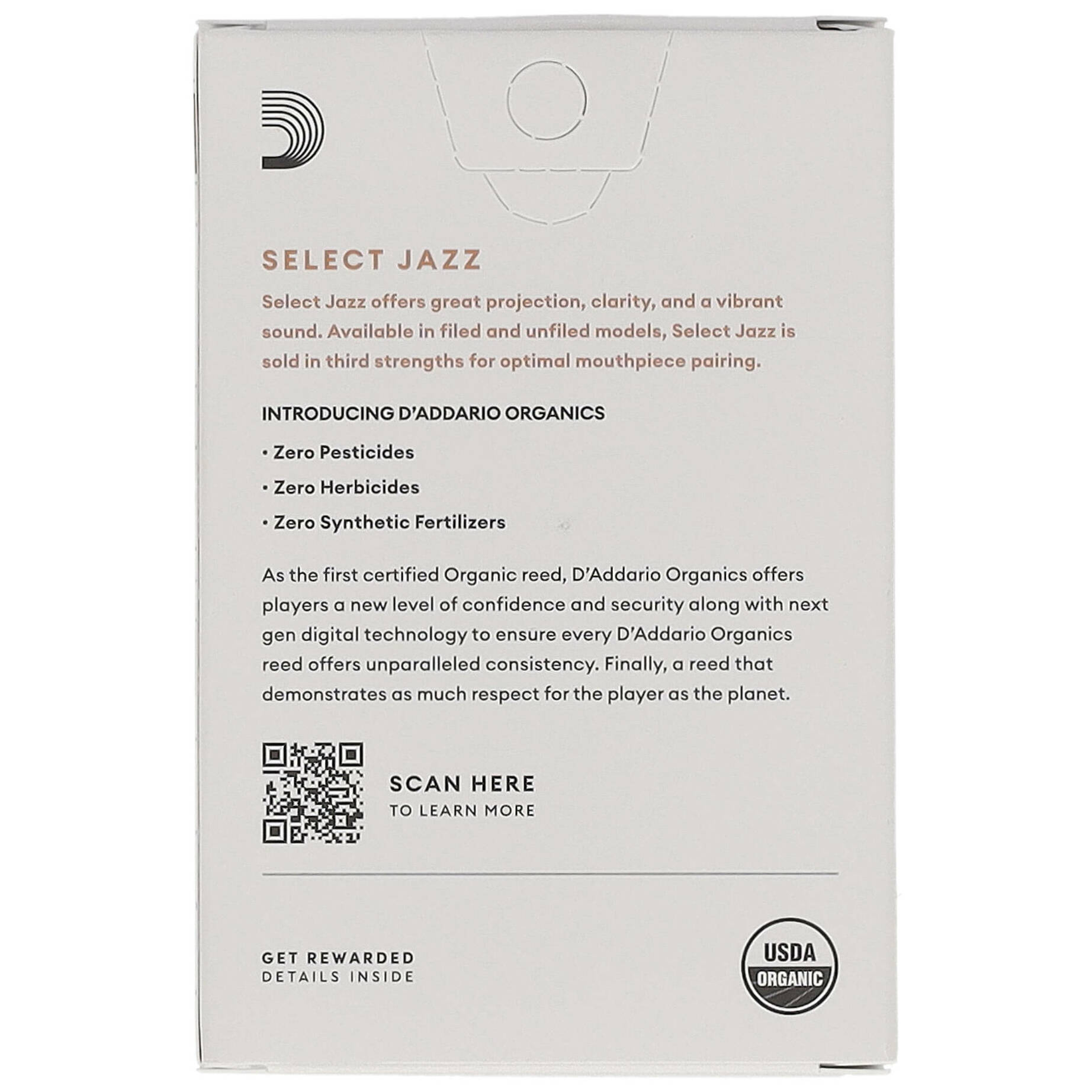 D’Addario Woodwinds Organic Select Jazz Unfiled - Alt Saxophone 3S - 10er pack 1