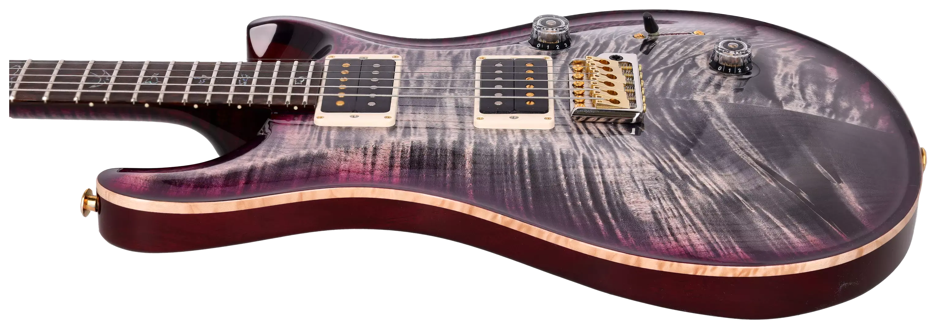 PRS Custom 24 Wood Library 10 Top Charcoal Purple Burst session Select #0377196 9