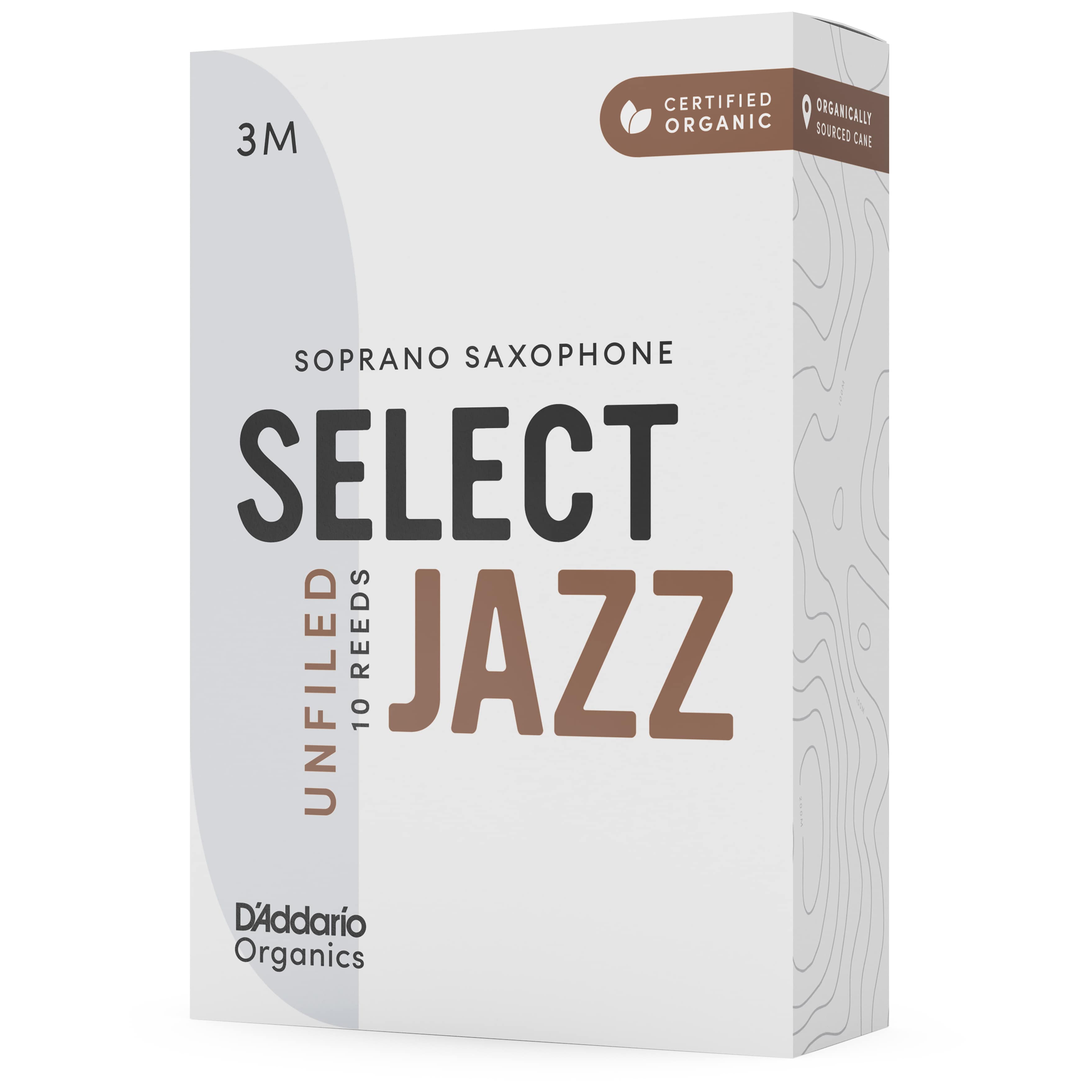 D’Addario Woodwinds Organic Select Jazz Unfiled - Sopran Saxophone 3M - 10er Pack