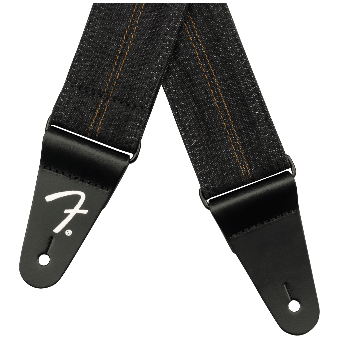 Fender Wrangler Denim Strap Washed Black Stitch 2