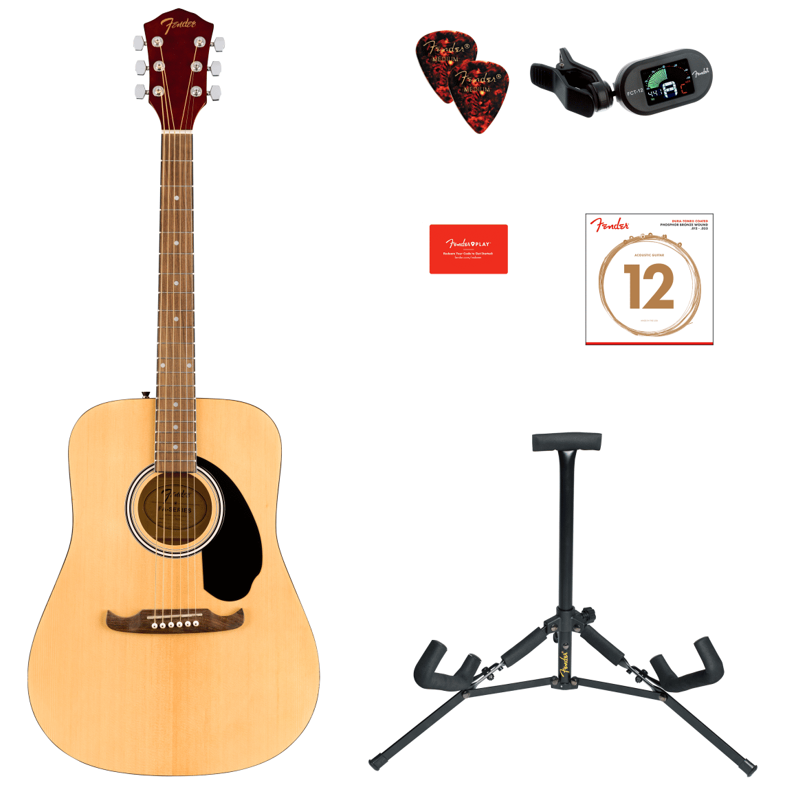 Fender FA-125 Dreadnought Acoustic Pack NAT WN B-Ware 10