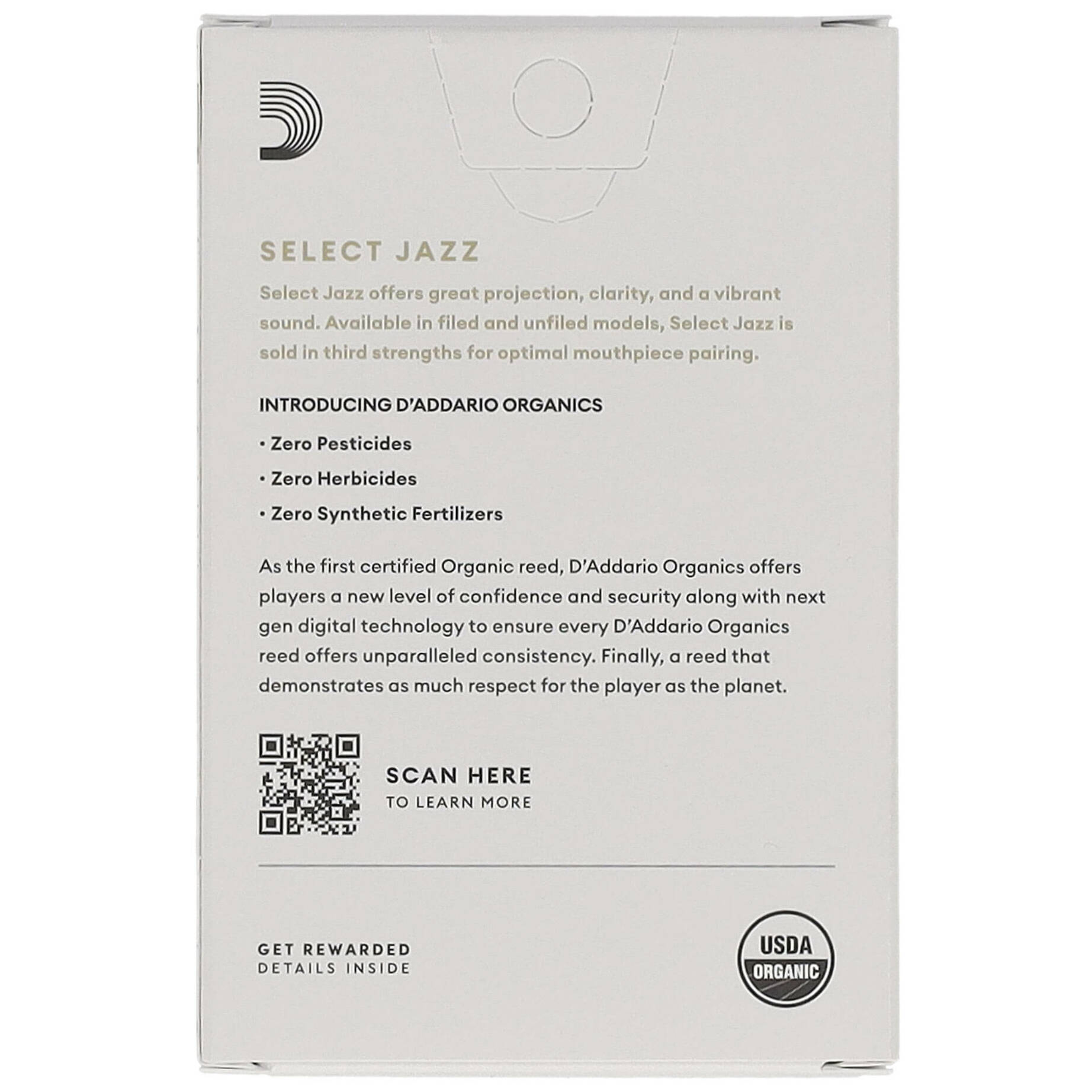 D’Addario Woodwinds Organic Select Jazz Filed - Alt Saxophone 2H - 10er Pack 1