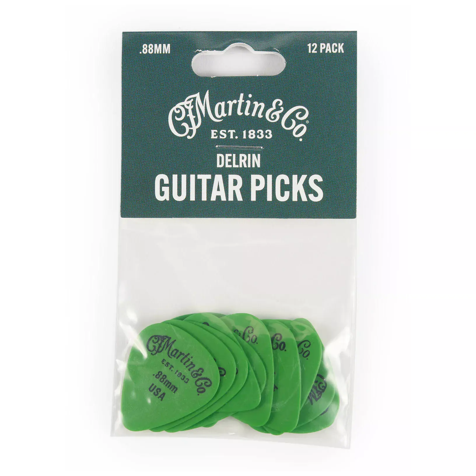 Martin Delrin Picks 0.88mm 12 pcs Green 1