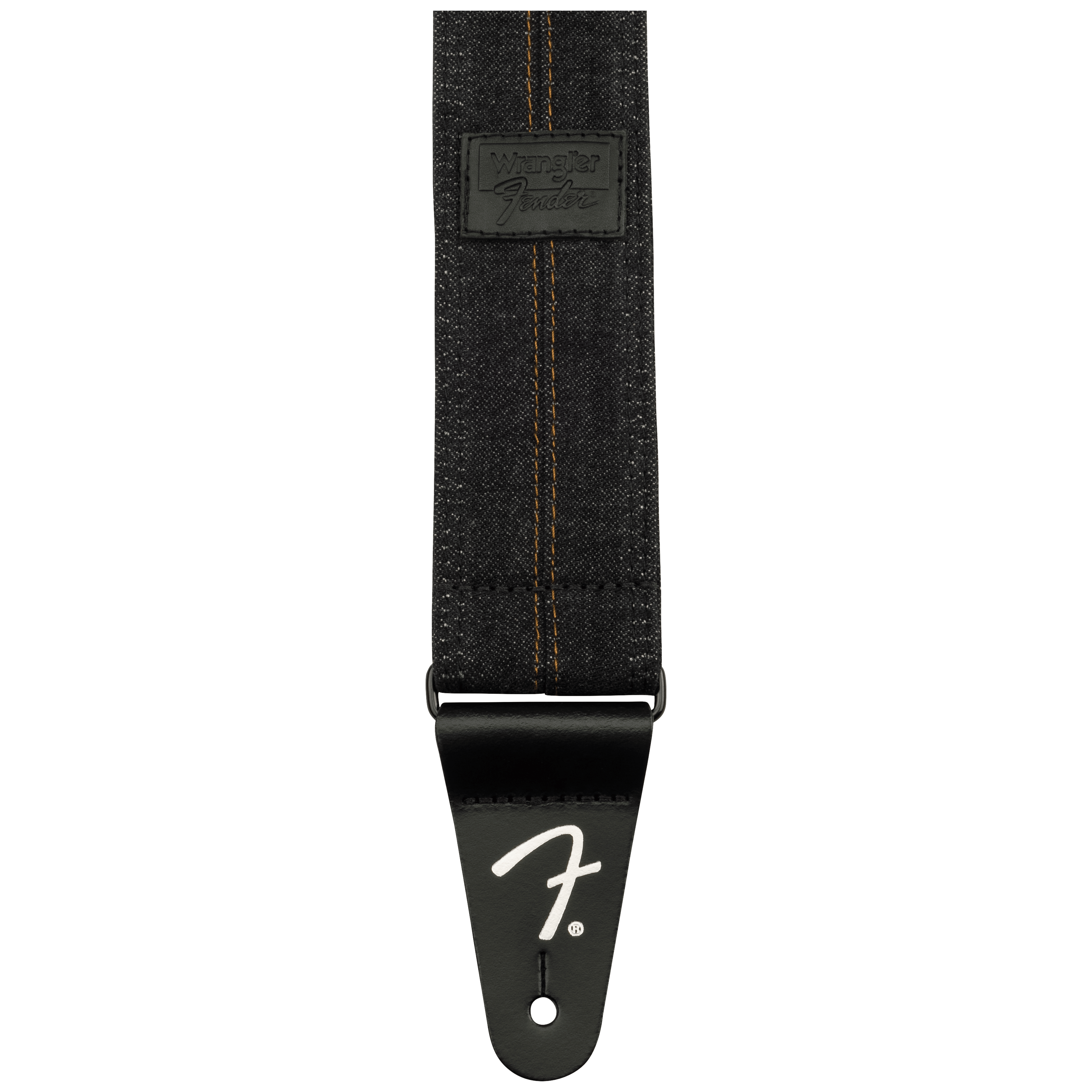 Fender Wrangler Denim Strap Washed Black Stitch 3