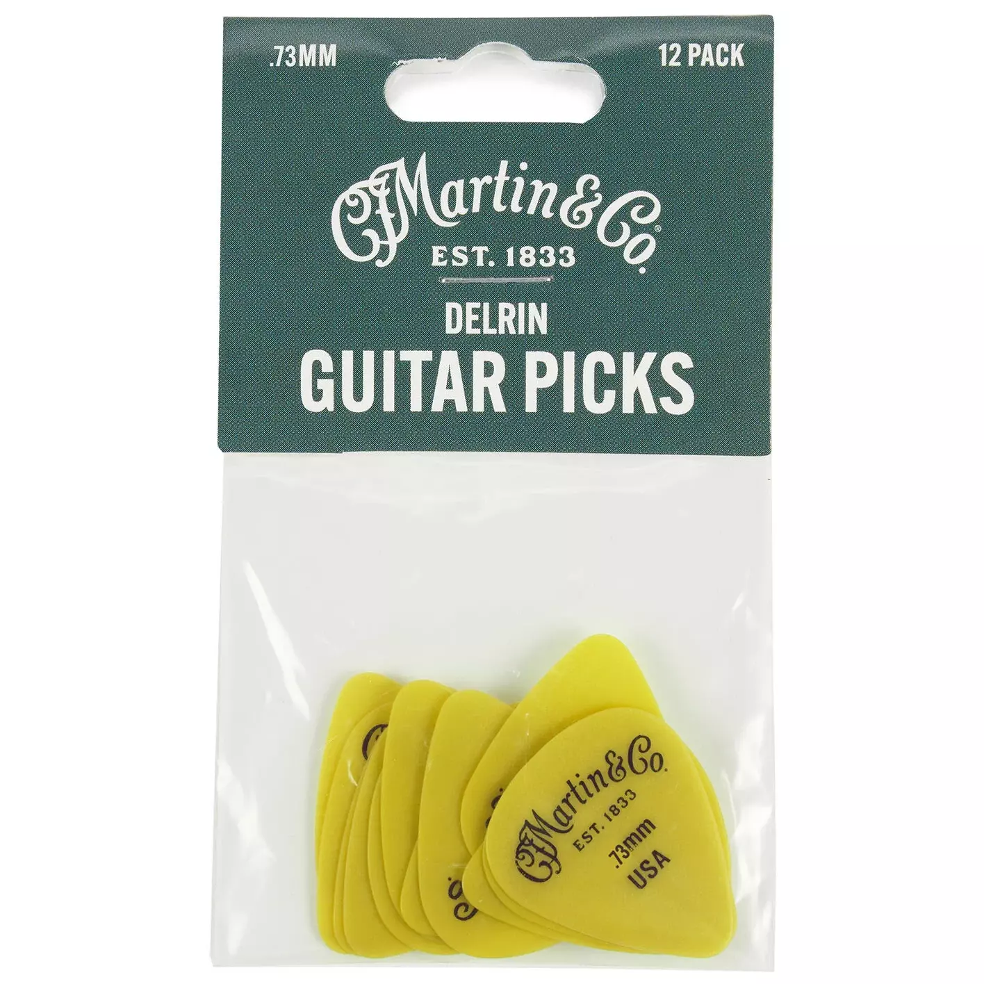 Martin Delrin Picks 0.73mm 12 pcs Yellow 1