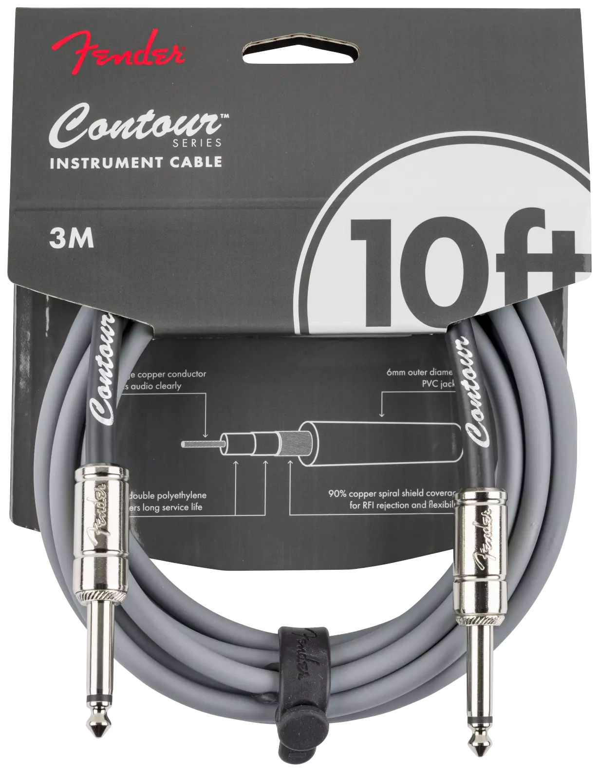 Fender Contour Cable 3m Inca Silver 1