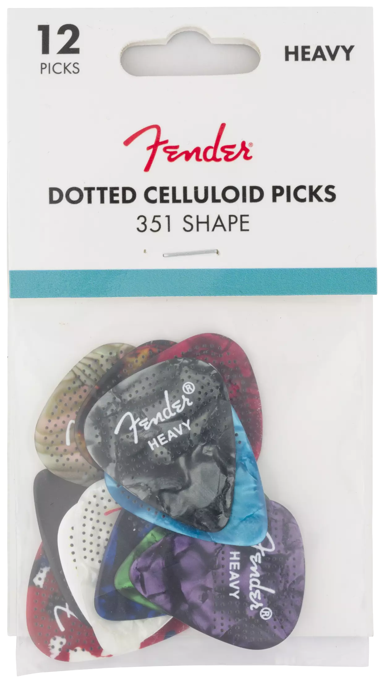 Fender 351 Dotted Celluloid Pick Heavy 12-Pack 12