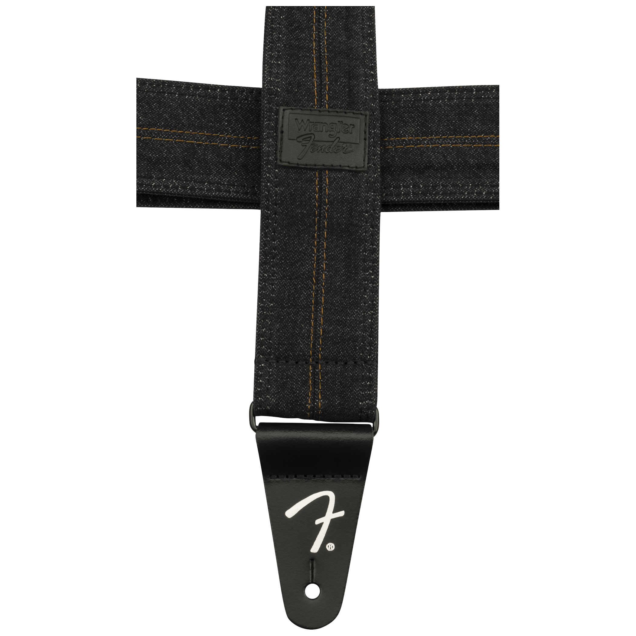 Fender Wrangler Denim Strap Washed Black Stitch 4