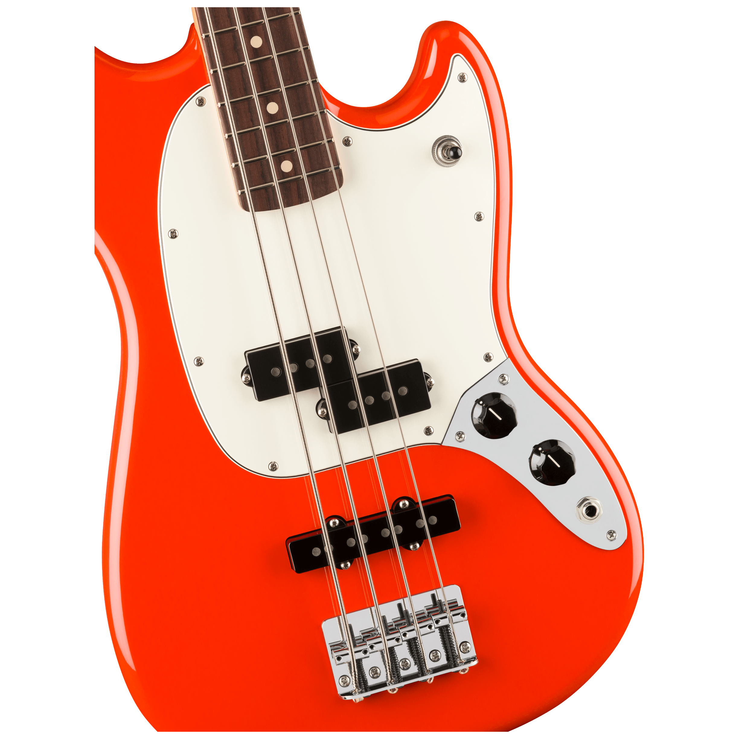 Fender Player II Mustang Bass PJ RW Coral Red 3