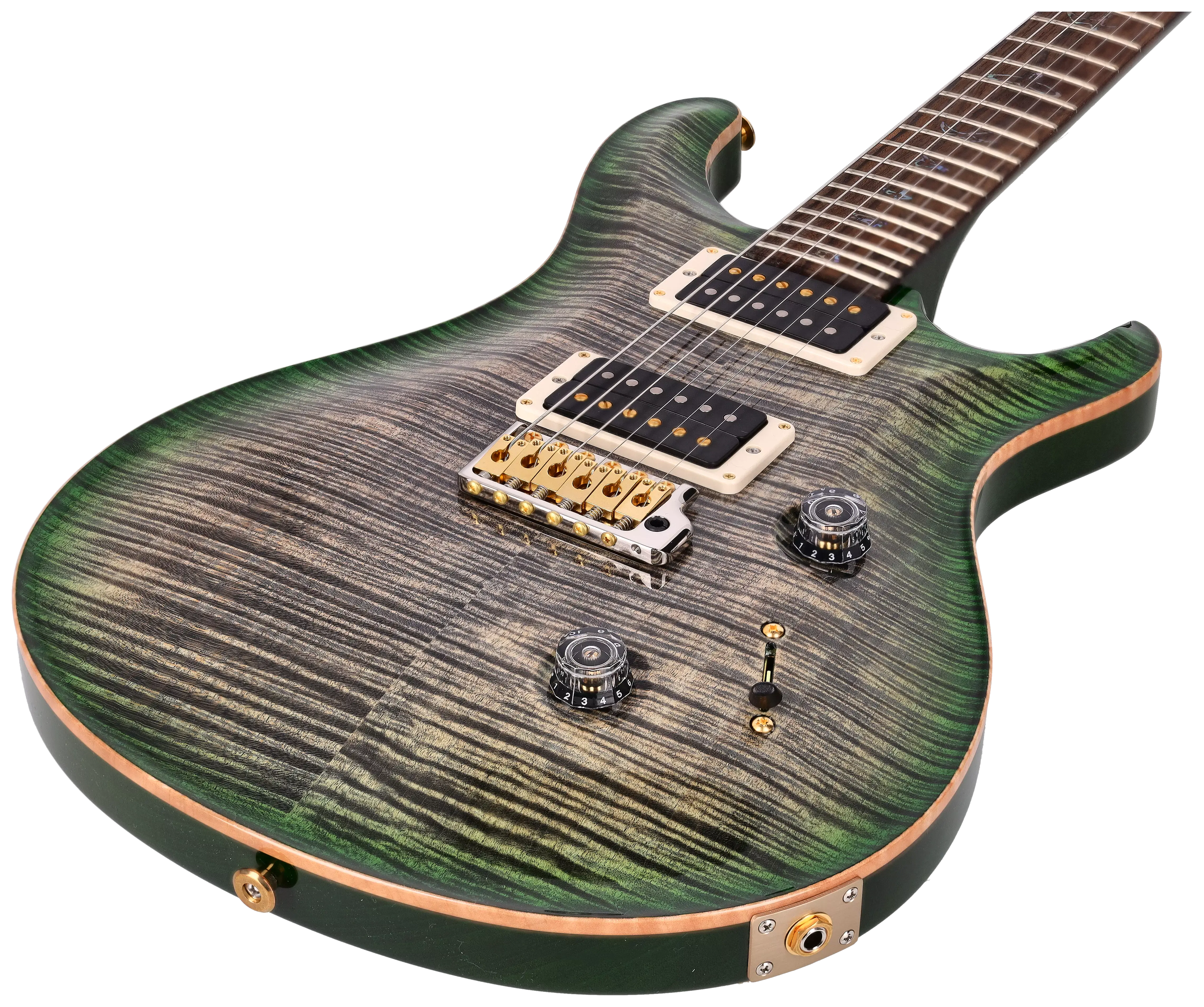 PRS Custom 24 Wood Library 10 Top Charcoal Jade Burst session Select #0377190 10