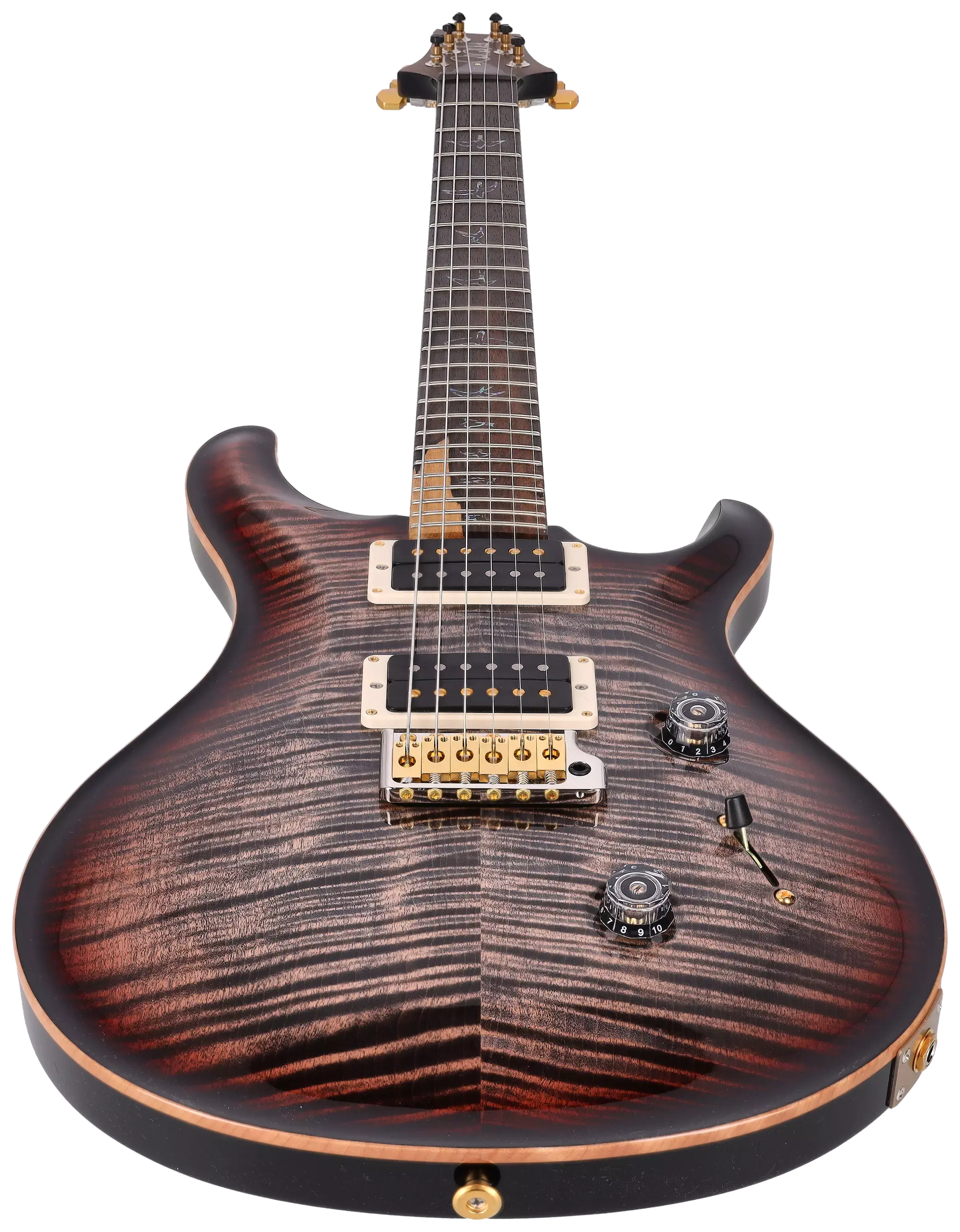 PRS Custom 24 Wood Library 10 Top Charcoal Tri-Color Burst session Select #0377189 3