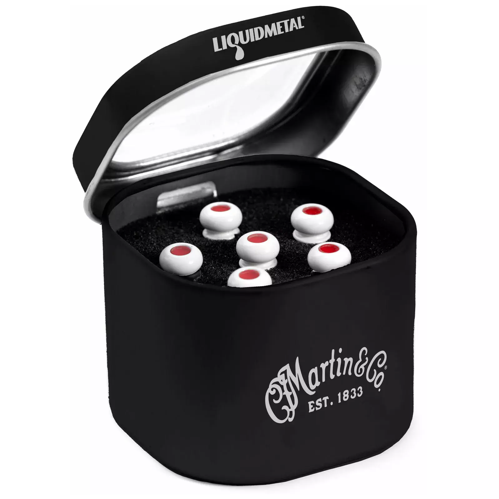 Martin Liquidmetal Bridge Pin Set Bone/Red Dot 1