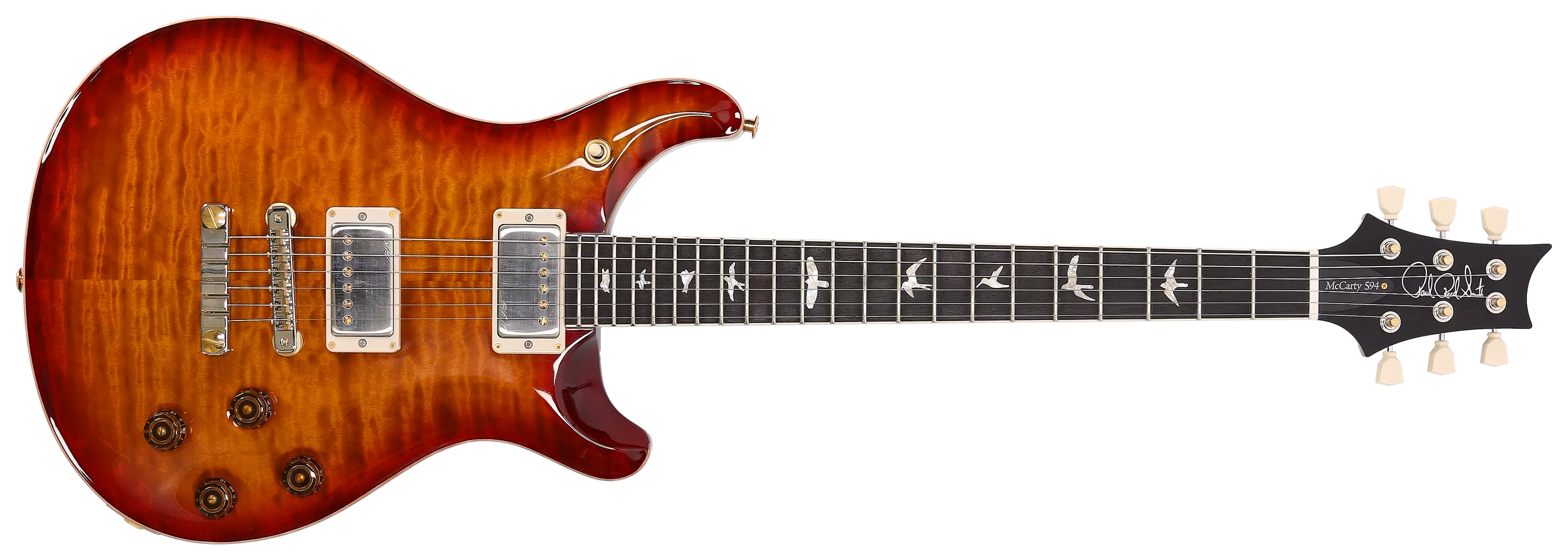 PRS McCarty 594 Dark Cherry Sunburst 10 Top Quilted Stained MN EB 1