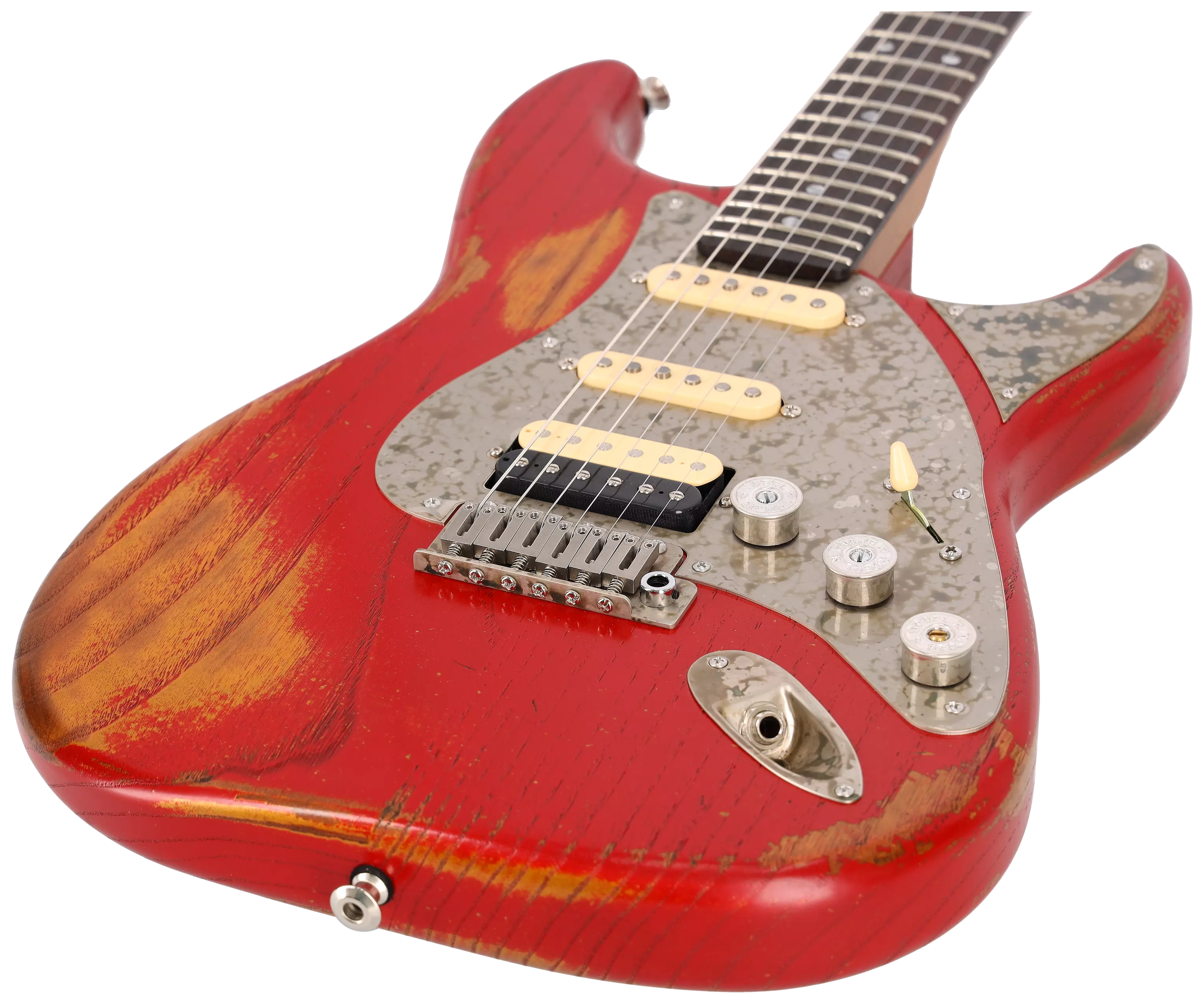 Paoletti Guitars Alfa Loft HSS Heavy Aged Gold Ruby #165522 2